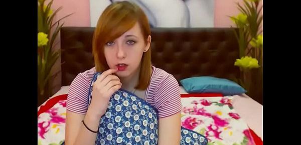  cute red head teen gets off on cam